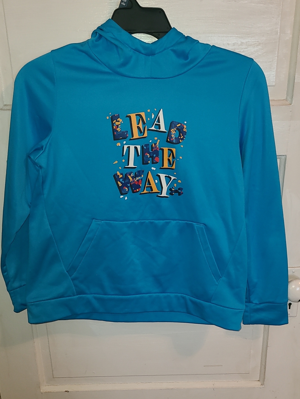 Under Armour Teal Hooded Pullover "Lead The Way" Graphic